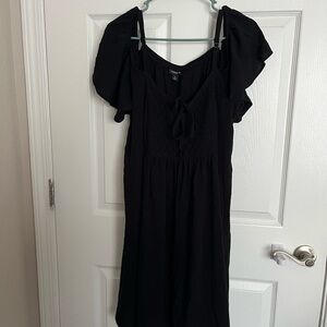 Black Cold Shoulder Casual Women's Dress